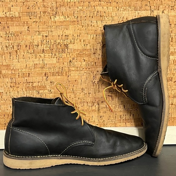 Red Wing Shoes Chukka heritage Boots Black Leather Men 11.5 D 3320 USA Made - Picture 6 of 10